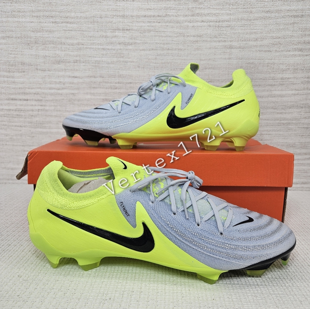 Sz 10 New Nike Phantom GX 2 Pro FG Metallic Silve Volt Black (FJ2563 003) Men's